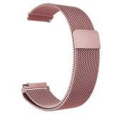 Curea metalica compatibila Fossil Q Grant, Milanese Loop, telescoape Quick Release, 22mm, Roz