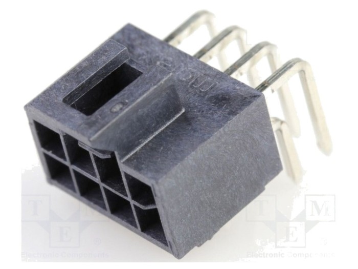 Conector cablu-placă, soclu, 8 pini