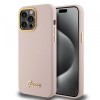 Husa pentru Apple iPhone 15 Pro Max, Guess, Script Metal Logo &amp; Frame, Roz Deschis