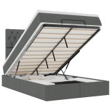 Cumpara ieftin Cadru pat otoman cu saltea tesatura gri inchis 120x190 cm