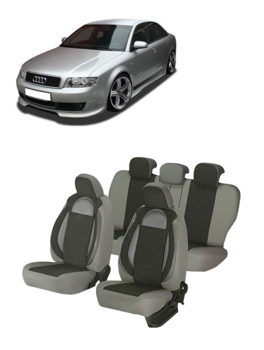 Set huse scaune compatibile Audi A4 B6 (2002-2008) Piele + Textil