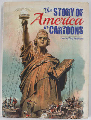 THE STORY OF AMERICA IN CARTOONS , edited by TONY HUSBAND , 2015 foto