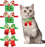 Set de 4 papioane pentru caini si pisici de Craciun Wellxunk&reg;, panglica, multicolor, 37 cm / 21 cm