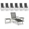 Set mobilier de gradina, 9 piese, negru si argintiu