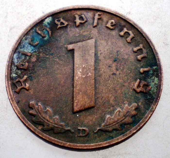 B.076 GERMANIA 1 REICHSPFENNIG 1938 D