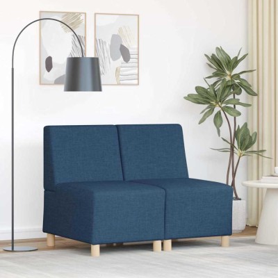 vidaXL Unitate Sofa Modulară Fără Brațe 2 pcs albastru 55 x 74 x 82 cm foto
