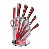 Set cutite Royalty Line Premium, 8 piese, inox, Argintiu/Rosu