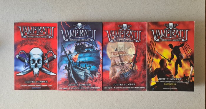 4 carti Vampiratii, de Justin Somper, seria completa aparuta la Corint Junior