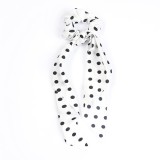 Elastic de par cu panglica alb cu buline negre