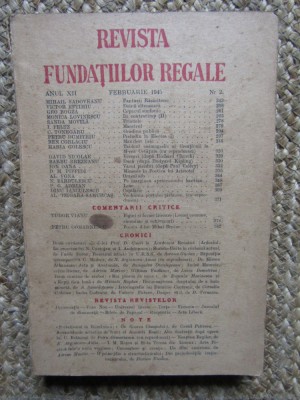 Revista Fundatiilor Regale Anul XII FEBRUARIE 1945 Nr. 2 foto