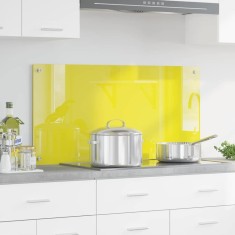 vidaXL Contrablat bucătărie galben 100x50x0.6 cm sticlă securizată