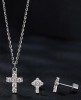 Set Bijuterii Argint 925 cu Moissanite: Crucile Delicate cu &Icirc;nchidere Screw, Argintboutique