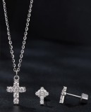 Set Bijuterii Argint 925 cu Moissanite: Crucile Delicate cu &Icirc;nchidere Screw, Argintboutique