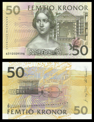 SUEDIA █ bancnota █ 50 Kronor █ 1996 █ P-62a █ UNC necirculata foto