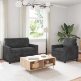 vidaXL Set de canapea 2 pcs Gri &icirc;nchis Poliester 3417053