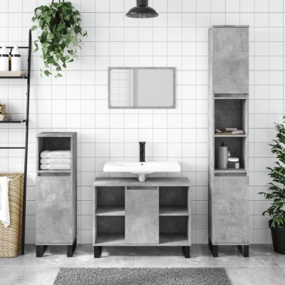 vidaXL Dulap pentru baie, gri beton, 80x33x60 cm, lemn compozit 831640 foto