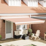 vidaXL Prelata Retractabilă Automată cu Dungi Multicolore 400x300 cm