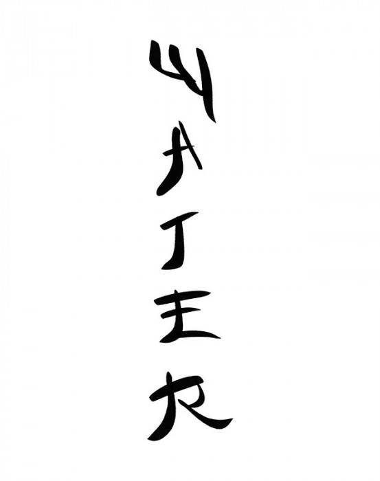 Sticker decorativ Text Japonez Water, Negru, 85 cm, 3507ST