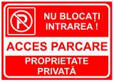 Semn pentru parcare nu blocati intrarea acces parcare proprietate privata