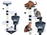 Ansamblu de joaca Olmo pentru pisici, inaltime 112cm, alb/gri antracit, Palmonix
