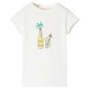 Tricou pentru copii, ecru, 140, vidaXL