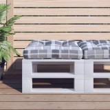 vidaXL Pernă de paleți, gri carouri, 60x60x12 cm, material textil 360461