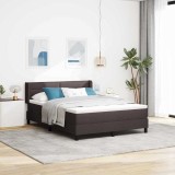 Cumpara ieftin Pat boxspring cu saltea cu saltea Maro &icirc;nchis 140 x 200 cm