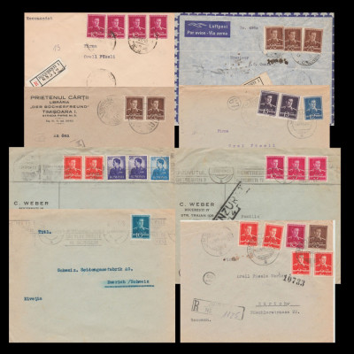 1940-1944 Lot 8 plicuri cu cenzuri militare externe Al Doilea Razboi Mondial WW2 foto