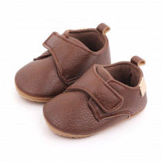 Pantofiori maro cu bareta cu arici (Marime Disponibila: 6-9 luni (Marimea 19