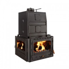 Focar de semineu tip centrala, Prity 3CW35,12,7 kg/h, 800 x 730 x 1140