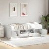 Pat de zi vidaXL cu sertare, 90x200 cm, alb - Cadru pat, canapea extensibila, lemn prelucrat, depozitare