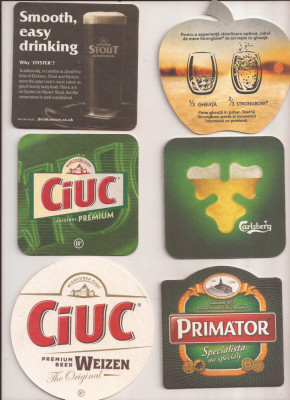 N31 - Lot 10 bucati diferite - suport pentru bere din carton / coaster foto