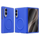 Husa pentru Samsung Galaxy Z Fold 8, Magnetica, Textura Piele Ecologica, Albastru