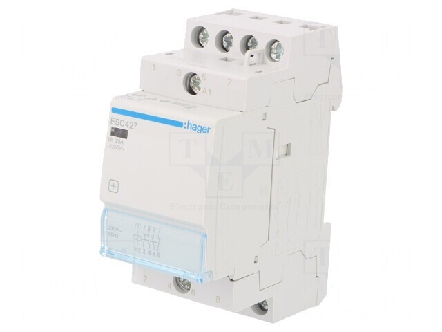 Contactor 4-polar 25A 230V NC/NO