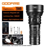 Lanterna LED Godfire TN05, 20w, 1600 lm, 362 m, ip55, magnet, USB-C, 5 moduri, Lumina de urgenta, Supfire