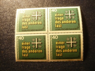 Bloc 4 valori RFG Berlin 1977 - Ziua Bisericii foto