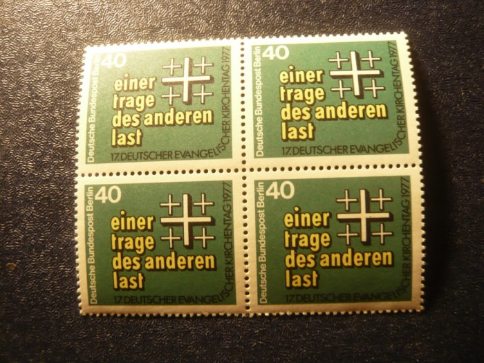 Bloc 4 valori RFG Berlin 1977 - Ziua Bisericii