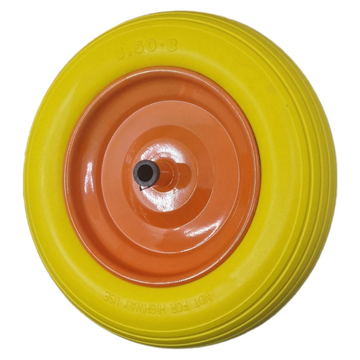 Roata din poliuretan cu butuc pentru roaba, fara camera, 3.50-8