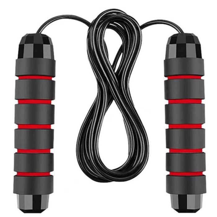Coarda Fitness Durabila pentru Cardio, 2.8 m, negru/rosu - Arde Calorii Eficient