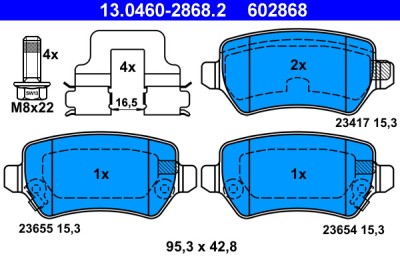 ATE 13.0460-2868.2 set placute frana,frana disc foto