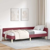 vidaXL Cadru de pat colțar Altele cu headboard bordo 80 x 200 cm