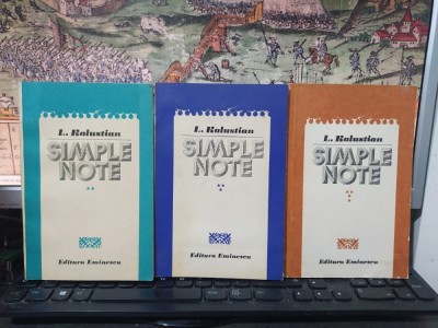 L. Kalustian, Simple note, vol. 2, 3 și 4, Editura Eminescu, București 1982, 1983 și 1985, 155 foto