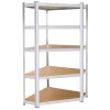 Raft de colt cu cadru metalic modular pentru depozitare, 5 polite, 180x90x40cm, sarcina 875kg Household NewTrend, Oem