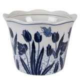 Cumpara ieftin Ghiveci flori ceramica alba albastra &Oslash; 17x15 cm