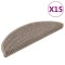 Covorase scari autoadezive aspect sisal, 15 buc. bej 56x17x3cm