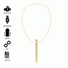 IBIZA - CLIT POCKET STIMULATOR NECKLACE USB CHARGER 12 VIBRATION MODES GOLDEN 12,2 X 1,5 foto