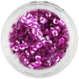 Paiete nail art &icirc;n formă de disc, argintii cu dungi roz, INGINAILS