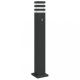 Cumpara ieftin Lampa exterioara de podea cu senzor, negru, 80 cm, aluminiu