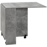 HOMCOM Masă Pliabilă din Lemn cu Roți, pentru 4-6 Persoane, 75x140x75 cm, Gri | Aosom Romania