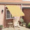 Copertină retractabilă manual, portocaliu și alb, 200cm, dungi